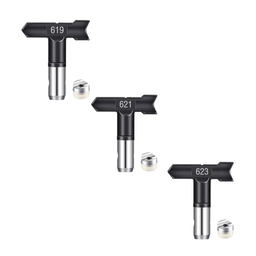 3 Stück Airless Düse mit Spitzendichtung für Airless Farbsprühgerät Reversible Sprühspitzen für Airless Farbsprühsysteme Luftloser Sprühspitzen-Organizer für Häuser Gebäude Zäune (619,621,623) 3 Stück Airless Düse mit Spitzendichtung für Airless Farbsprühgerät Reversible Sprühspitzen für Airless Farbsprühsysteme Luftloser Sprühspitzen-Organizer für Häuser Gebäude Zäune (619,621,623) von Pomelotree