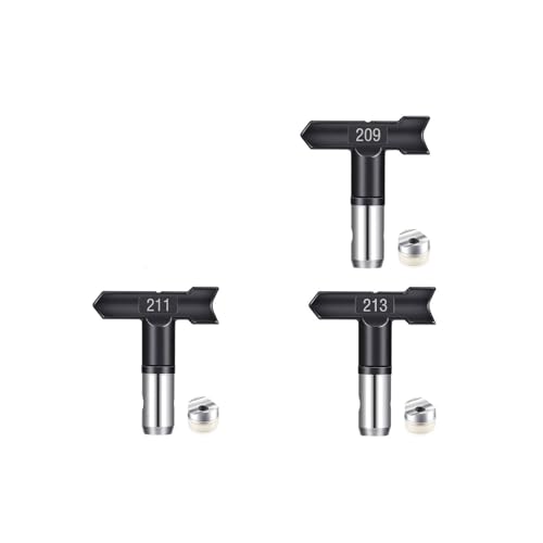 3 Stück Airless Düse mit Spitzendichtung für Airless Farbsprühsysteme Reversible Sprühspitzen für Airless Farbsprühgerät Luftloser Sprühspitzen-Organizer für Häuser Gebäude Zäune (Typ 209,211,213) 3 Stück Airless Düse mit Spitzendichtung für Airless Farbsprühsysteme Reversible Sprühspitzen für Airless Farbsprühgerät Luftloser Sprühspitzen-Organizer für Häuser Gebäude Zäune (Typ 209,211,213) von Pomelotree
