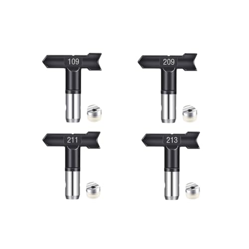 4 Stück Airless Düse mit Spitzendichtung für Airless Farbsprühgerät Reversible Sprühspitzen für Airless Farbsprühsysteme Luftloser Sprühspitzen-Organizer für Häuser Gebäude Zäune (109,209,211,213) 4 Stück Airless Düse mit Spitzendichtung für Airless Farbsprühgerät Reversible Sprühspitzen für Airless Farbsprühsysteme Luftloser Sprühspitzen-Organizer für Häuser Gebäude Zäune (109,209,211,213) von Pomelotree