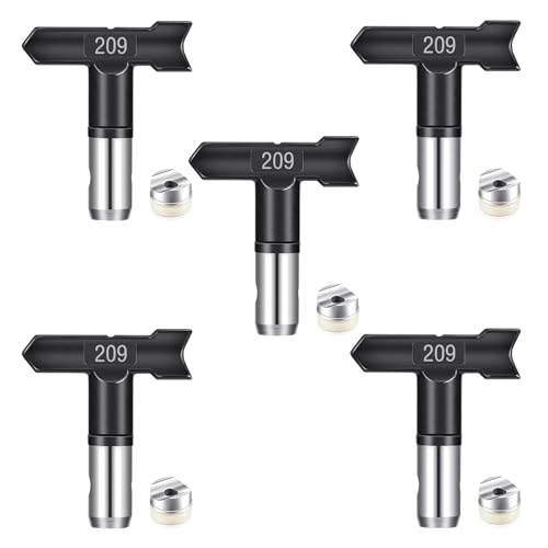 5 Stück - 209 Sprühdüse Sprühspitze Reversible Sprühspitzen Luftlose Farbe Sprühmaschine Sprühspitzen Luftlose Farbe Sprühmaschinenteile für Häuser Gebäude Gartendecks Zäune (209 * 5) von Pomelotree
