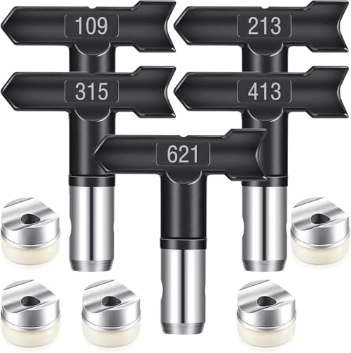 5 Stück Airless Düse mit Spitzendichtung für Airless Farbsprühgerät Reversible Sprühspitzen für Airless Farbsprühsysteme Luftloser Sprühspitzen-Organizer für Häuser Gebäude Zäune (109,213,315,413,621) 5 Stück Airless Düse mit Spitzendichtung für Airless Farbsprühgerät Reversible Sprühspitzen für Airless Farbsprühsysteme Luftloser Sprühspitzen-Organizer für Häuser Gebäude Zäune (109,213,315,413,621) von Pomelotree