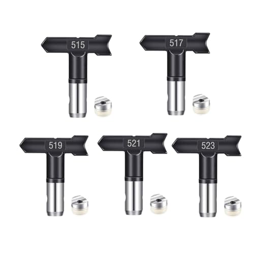 5 Stück Airless Düse mit Spitzendichtung für Airless Farbsprühsysteme Reversible Sprühspitzen für Airless Farbsprühgerät für Häuser Gebäude Gartendecks Zäune Baugewerbe (Type 515,517,519,521,523) 5 Stück Airless Düse mit Spitzendichtung für Airless Farbsprühsysteme Reversible Sprühspitzen für Airless Farbsprühgerät für Häuser Gebäude Gartendecks Zäune Baugewerbe (Type 515,517,519,521,523) von Pomelotree