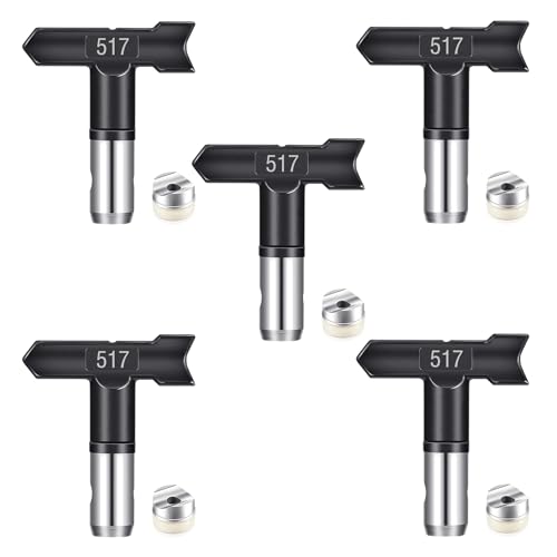517 Airless Düse mit Spitzendichtung für Airless Farbsprühsysteme Reversible Sprühspitzen für Airless Farbsprühgerät Sprühspitze Sprühdüse Luftlose Farbe Sprühmaschine für Häuser Gebäude Zäune (517*5) 517 Airless Düse mit Spitzendichtung für Airless Farbsprühsysteme Reversible Sprühspitzen für Airless Farbsprühgerät Sprühspitze Sprühdüse Luftlose Farbe Sprühmaschine für Häuser Gebäude Zäune (517*5) von Pomelotree