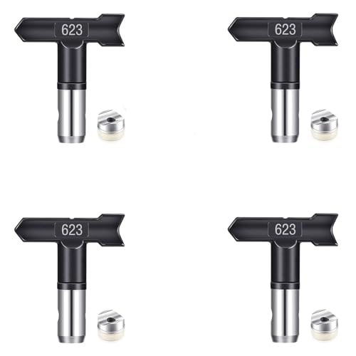 623 Airless Düse mit Spitzendichtung für Airless Farbsprühsysteme Reversible Sprühspitzen für Airless Farbsprühgerät Sprühspitze Sprühdüse Luftlose Farbe Sprühmaschine für Häuser Gebäude Zäune (623*4) 623 Airless Düse mit Spitzendichtung für Airless Farbsprühsysteme Reversible Sprühspitzen für Airless Farbsprühgerät Sprühspitze Sprühdüse Luftlose Farbe Sprühmaschine für Häuser Gebäude Zäune (623*4) von Pomelotree