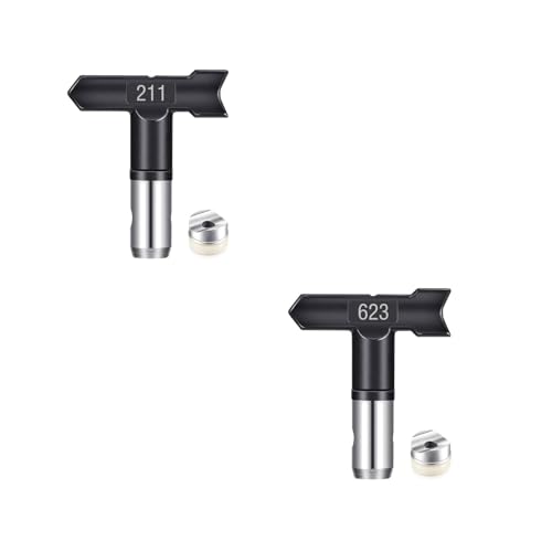 Airless Düse mit Spitzendichtung für Airless Farbsprühgerät 211 623 Reversible Sprühspitzen für Airless Farbsprühsysteme Luftloser Sprühspitzen-Organizer für Häuser Gebäude Zäune (2 Stück - 211 623) Airless Düse mit Spitzendichtung für Airless Farbsprühgerät 211 623 Reversible Sprühspitzen für Airless Farbsprühsysteme Luftloser Sprühspitzen-Organizer für Häuser Gebäude Zäune (2 Stück - 211 623) von Pomelotree