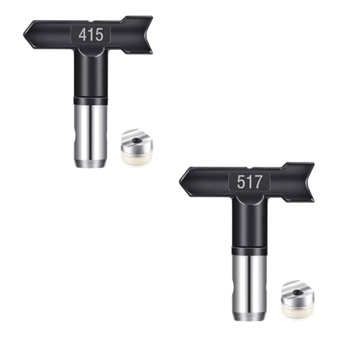 Airless Düse mit Spitzendichtung für Airless Farbsprühgerät 415 517 Reversible Sprühspitzen für Airless Farbsprühsysteme Luftloser Sprühspitzen-Organizer für Häuser Gebäude Zäune (2 Stück - 415 517) Airless Düse mit Spitzendichtung für Airless Farbsprühgerät 415 517 Reversible Sprühspitzen für Airless Farbsprühsysteme Luftloser Sprühspitzen-Organizer für Häuser Gebäude Zäune (2 Stück - 415 517) von Pomelotree
