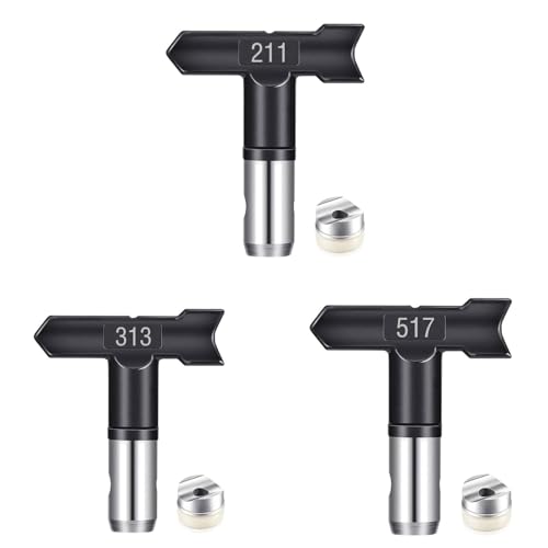 Airless Düse mit Spitzendichtung für Airless Farbsprühgerät Reversible Sprühspitzen für Airless Farbsprühsysteme Luftloser Sprühspitzen-Organizer für Häuser Gebäude Zäune (3 Stück - 211,313,517) Airless Düse mit Spitzendichtung für Airless Farbsprühgerät Reversible Sprühspitzen für Airless Farbsprühsysteme Luftloser Sprühspitzen-Organizer für Häuser Gebäude Zäune (3 Stück - 211,313,517) von Pomelotree