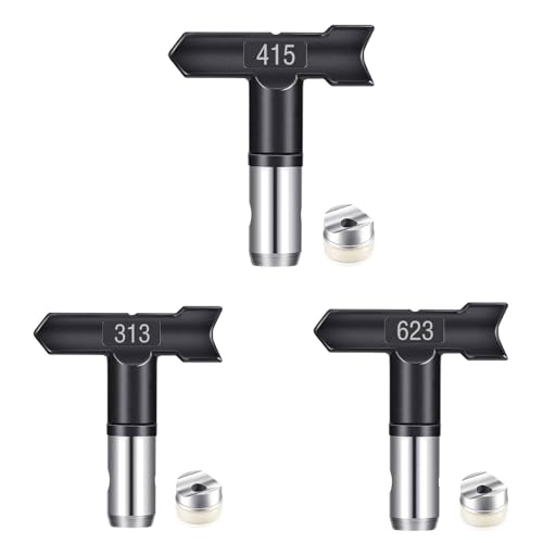 Airless Düse mit Spitzendichtung für Airless Farbsprühgerät Reversible Sprühspitzen für Airless Farbsprühsysteme Luftloser Sprühspitzen-Organizer für Häuser Gebäude Zäune (3 Stück - 313,415,623) Airless Düse mit Spitzendichtung für Airless Farbsprühgerät Reversible Sprühspitzen für Airless Farbsprühsysteme Luftloser Sprühspitzen-Organizer für Häuser Gebäude Zäune (3 Stück - 313,415,623) von Pomelotree