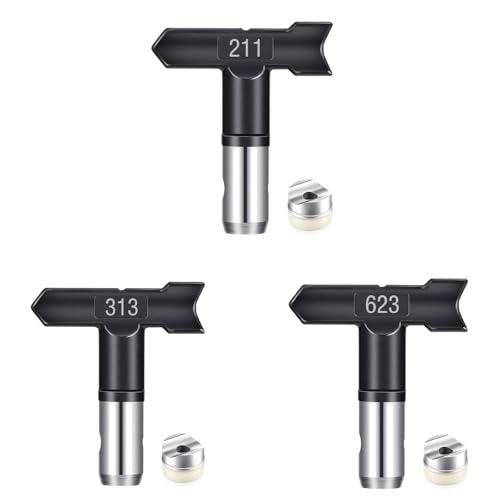 Airless Düse mit Spitzendichtung für Airless Farbsprühgerät Reversible Sprühspitzen für Airless Farbsprühsysteme Luftloser Sprühspitzen-Organizer für Häuser Gebäude Zäune (3 Stück - 211,313,623) Airless Düse mit Spitzendichtung für Airless Farbsprühgerät Reversible Sprühspitzen für Airless Farbsprühsysteme Luftloser Sprühspitzen-Organizer für Häuser Gebäude Zäune (3 Stück - 211,313,623) von Pomelotree