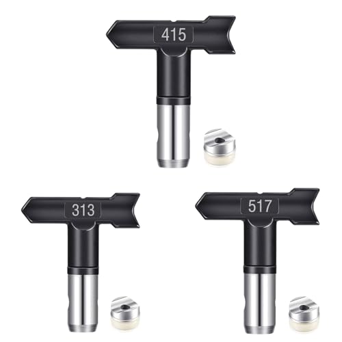 Airless Düse mit Spitzendichtung für Airless Farbsprühgerät Reversible Sprühspitzen für Airless Farbsprühsysteme Luftloser Sprühspitzen-Organizer für Häuser Gebäude Zäune (3 Stück - 313,415,517) Airless Düse mit Spitzendichtung für Airless Farbsprühgerät Reversible Sprühspitzen für Airless Farbsprühsysteme Luftloser Sprühspitzen-Organizer für Häuser Gebäude Zäune (3 Stück - 313,415,517) von Pomelotree