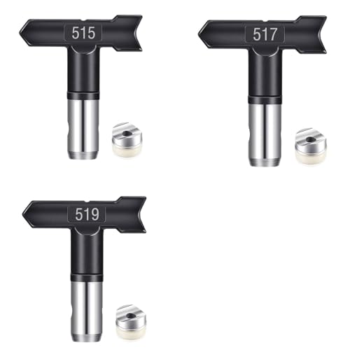 Airless Düse mit Spitzendichtung für Airless Farbsprühgerät Reversible Sprühspitzen für Airless Farbsprühsysteme Luftloser Sprühspitzen-Organizer für Häuser Gebäude Zäune (3 Stück - 515 517 519) Airless Düse mit Spitzendichtung für Airless Farbsprühgerät Reversible Sprühspitzen für Airless Farbsprühsysteme Luftloser Sprühspitzen-Organizer für Häuser Gebäude Zäune (3 Stück - 515 517 519) von Pomelotree