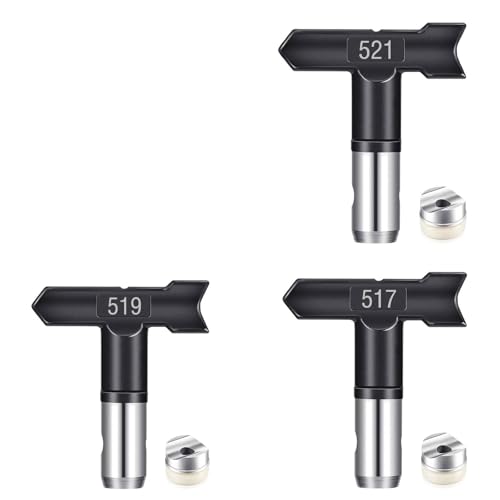 Airless Düse mit Spitzendichtung für Airless Farbsprühgerät Reversible Sprühspitzen für Airless Farbsprühsysteme Luftloser Sprühspitzen-Organizer für Häuser Gebäude Zäune (3 Stück - 517 519 521) Airless Düse mit Spitzendichtung für Airless Farbsprühgerät Reversible Sprühspitzen für Airless Farbsprühsysteme Luftloser Sprühspitzen-Organizer für Häuser Gebäude Zäune (3 Stück - 517 519 521) von Pomelotree