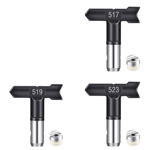 Airless Düse mit Spitzendichtung für Airless Farbsprühgerät Reversible Sprühspitzen für Airless Farbsprühsysteme Luftloser Sprühspitzen-Organizer für Häuser Gebäude Zäune (3 Stück - 517 519 523) Airless Düse mit Spitzendichtung für Airless Farbsprühgerät Reversible Sprühspitzen für Airless Farbsprühsysteme Luftloser Sprühspitzen-Organizer für Häuser Gebäude Zäune (3 Stück - 517 519 523) von Pomelotree