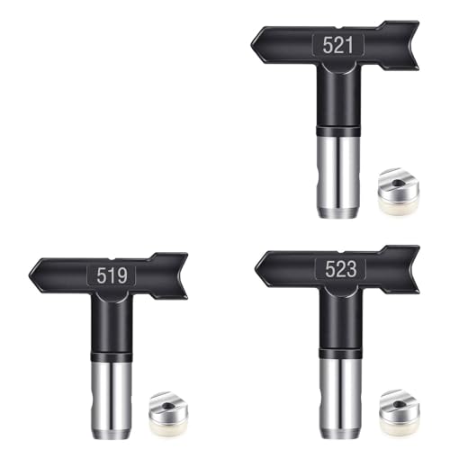 Airless Düse mit Spitzendichtung für Airless Farbsprühgerät Reversible Sprühspitzen für Airless Farbsprühsysteme Luftloser Sprühspitzen-Organizer für Häuser Gebäude Zäune (3 Stück - 519 521 523) Airless Düse mit Spitzendichtung für Airless Farbsprühgerät Reversible Sprühspitzen für Airless Farbsprühsysteme Luftloser Sprühspitzen-Organizer für Häuser Gebäude Zäune (3 Stück - 519 521 523) von Pomelotree