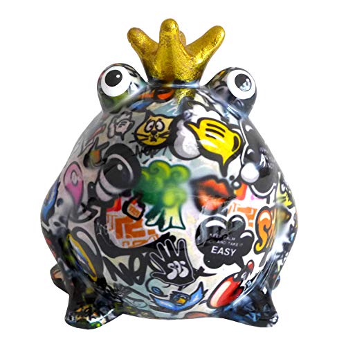 Pomme Pidou Spardose Frosch Froschkönig Graffiti bunt 15x17 Sparbüchse Geldgeschenk von Pomme Pidou