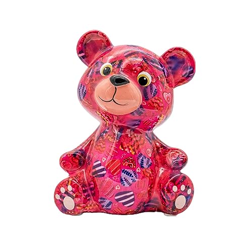 Spardose Bär Toto, 16,2x10,1x19cm, pink, Handarbeit, von Pomme pidou Spardose Bär Toto, 16,2x10,1x19cm, pink, Handarbeit, von Pomme pidou von Pomme Pidou