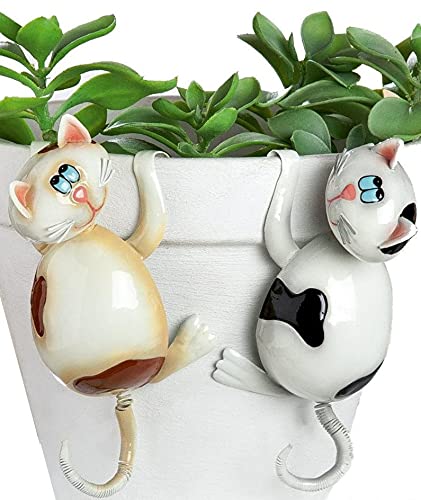 POMMERNTRAUM ® | 2-er Set Topfanhänger Blumentopfanhänger Topfhänger Kantenhänger Katzen Katzenpaar Kater von Pommerntraum