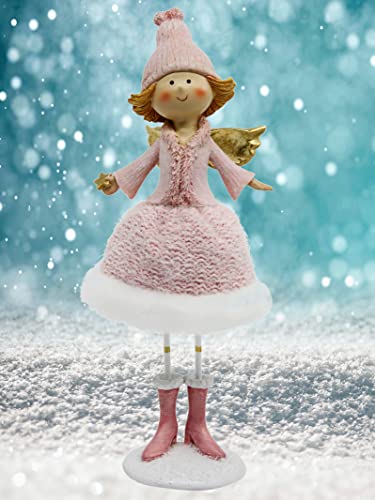 Pommerntraum ® | Weihnachtsengel Elfe Engel Schutzengel Engelchen Nana Engel Weihnachtsfigur Dekorationsfigur Schreibtischfigur (rosa - 28 cm) von Pommerntraum