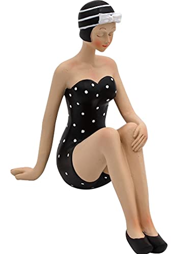 Pommerntraum ® | Maritime Dekofigur Sammerlfigur Badefigur im Retro-Stil der 20 Jahre Frauenfigur Badelady Badenixe Strandnixe Vintage Nostalgie Retro von Pommerntraum