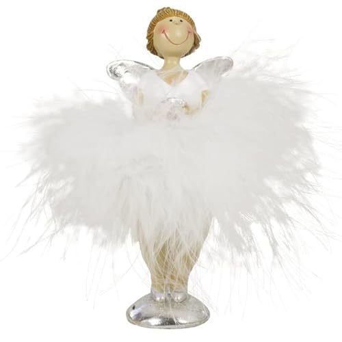 Pommerntraum ® | molliger Schutzengel - Molly-Engel - Glücksengel - Weihnachtsengel - Nana Engel - üppige Dame Lady Rubensengel Rubensfigur (weiß - Silber S) von Pommerntraum