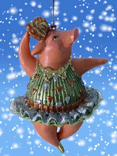 Pommerntraum ® | Baumhänger Christbaumdeko Weihnachtsengel Engel Schutzengel Ballerina-Schweinchen Glücksschwein Glücksbringer (11) von Pommerntraum