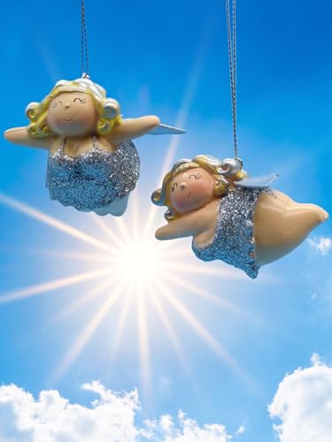 POMMERNTRAUM ® | Baumschmuck Christbaumschmuck Weihnachtsdeko Schutzengel Nana Engel Mollyengel Rubensengel (2-er Set Mollyengel Silber) von Pommerntraum
