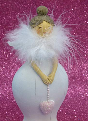 Pommerntraum ® | Mollyengel Schutzengel Weihnachtsengel RubensEngel Glücksengel Nana Engel Molly Friedensengel Dekorationsfigur (mit Herzchen) von Pommerntraum