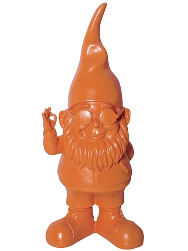 Pommerntraum ® | Gartenzwerg Zwerg Zwergenfigur Gnom GartenDeko WohnDeko Dekorationsfigur POP-Art (Orange - 27 cm) von Pommerntraum