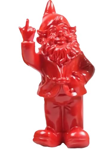 Pommerntraum ® | Gartenzwerg Zwergenfigur Zwerg GartenDeko WohnDeko Dekorationsfigur Campingdeko Figur Popart Außendeko Sammlerfigur (rot - 32 cm - Mittelfinger) von Pommerntraum