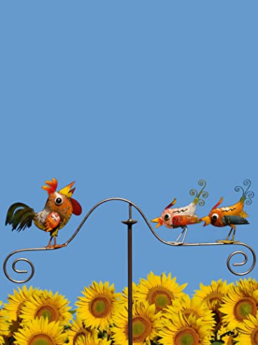POMMERNTRAUM ® | Windspiel Gartenpendel Gartenstecker Gartendeko Gartenkunst verrückte Vögel Vogel Hühner Hahn (verrückte Hühner- Vögel) von Pommerntraum