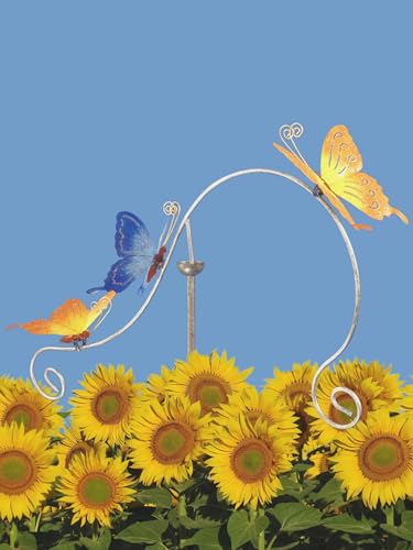 Pommerntraum ® | Windspiel Gartenpendel Mobile Gartenstecker Gartendekoration Bunte Schmetterlinge Farfalle Mariposa von Pommerntraum
