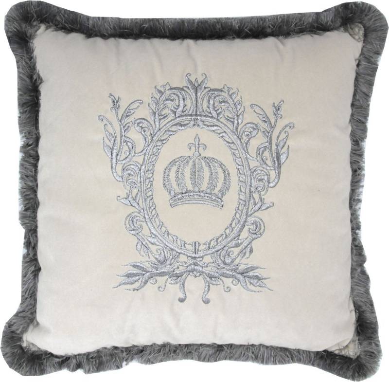 Pompöös by Casa Padrino Dekokissen Harald Glööckler Luxus Deko Kissen Pompöös by Creme / Silber - Glööckler Kissen von Pompöös by Casa Padrino