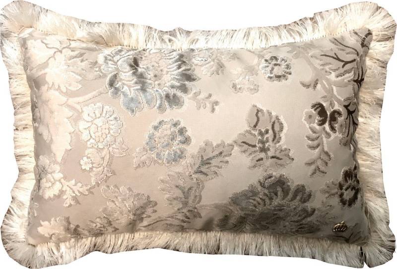 Pompöös by Casa Padrino Dekokissen Luxus Kissen Pompöös by von Harald Glööckler Elegance Collection Barock Muster Creme / Creme 35 x 55 cm - Luxuskissen von Pompöös by Casa Padrino