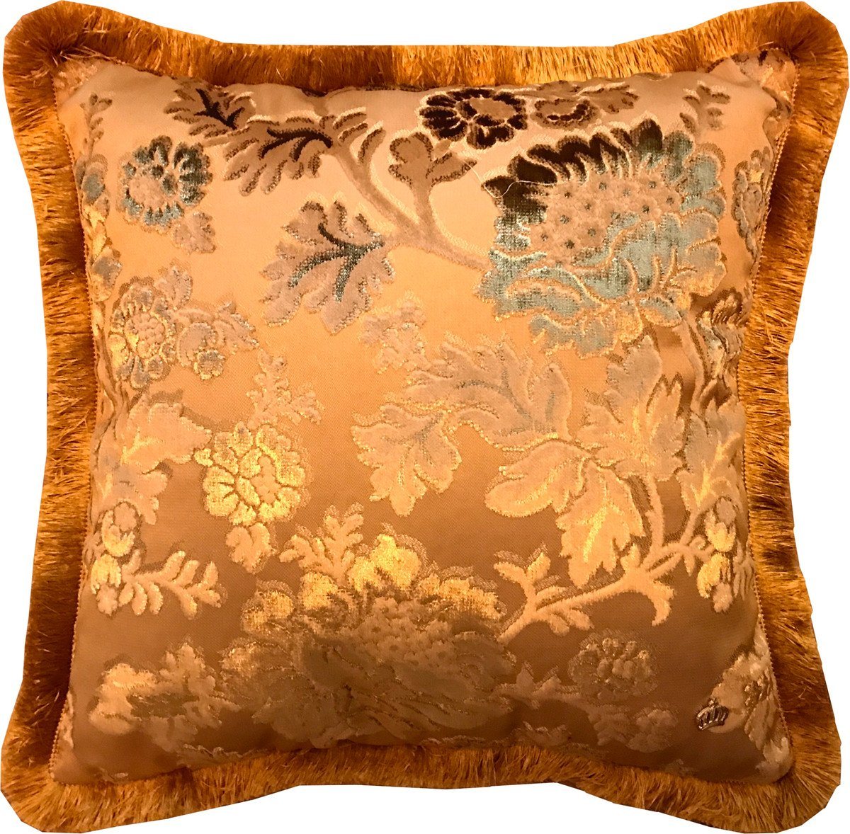 Pompöös by Casa Padrino Dekokissen Luxus Kissen Pompöös by von Harald Glööckler Elegance Collection Barock Muster Gold / Gold 50 x 50 cm - Luxuskissen von Pompöös by Casa Padrino