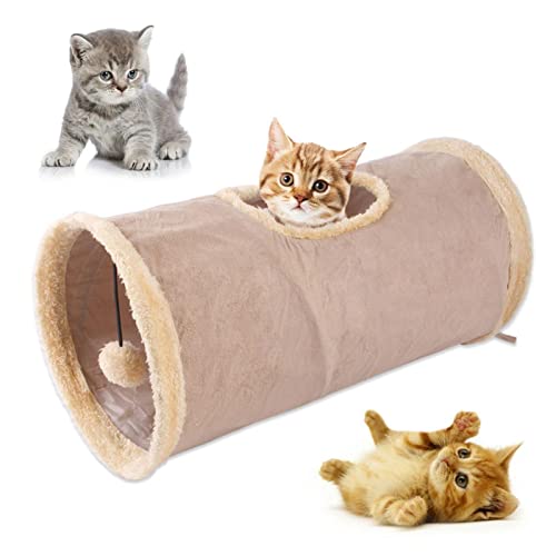 Katzentunnel Katzenspielzeug Haustier Zusammenklappbarer Winter Katzenloch Spielzeug Spieltunnel Crinkle Tunnel Mit Ball Kitty Spieltunnel Für Fette Katze Kaninchen Welpen von Pomrone