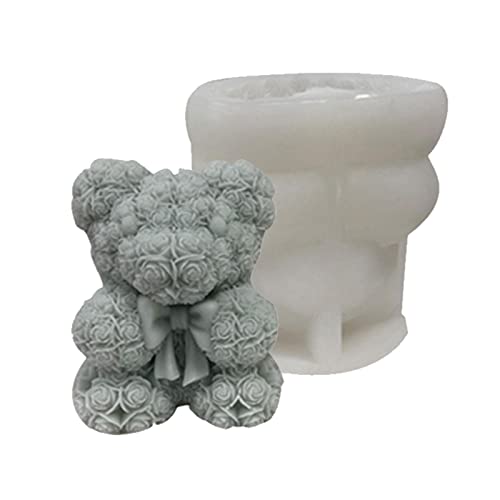 Kerzenform Silikon, 3D Bär Silikonform Kerzen Gießen Formen Kerzen Selber Machen Backformen 3D Teddybär Silikonform Eiswürfelform Harzformen Für Herstellung Von Schokolade, Süßigkeiten, Kuchen Deko von Pomrone