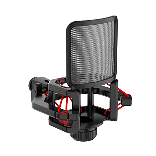 Mikrofon Schwingungsdämpfer Mit Poppfilter Shield - Universal Shock Mount Für 21-62mm Durchmesser | Schwingungsdämpfe Mikrofon Ständer Mikrofon Mit Integriertem Anti-Vibrations Pop Schutz Mikrofon Schwingungsdämpfer Mit Poppfilter Shield - Universal Shock Mount Für 21-62mm Durchmesser | Schwingungsdämpfe Mikrofon Ständer Mikrofon Mit Integriertem Anti-Vibrations Pop Schutz von Pomrone
