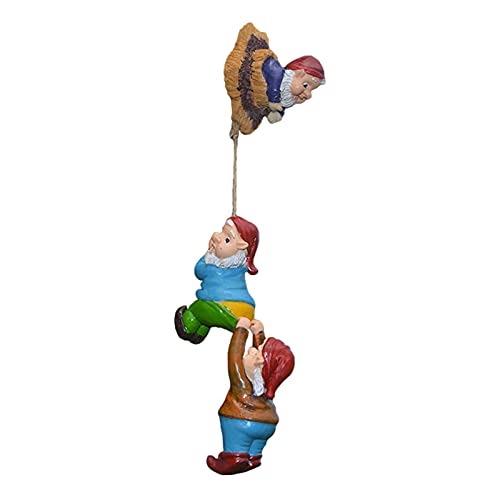 Pomrone GNOME Statue Gartenzwerg Figuren Gartendeko Kletternde GNOME Statue Kunst Zwerg Ornament Garten Dekoration von Pomrone