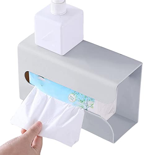 Pomrone Taschentuchbox-Abdeckung rechteckig - Selbstklebender Wandhalter für Kosmetiktücher | Stanzfreier Toilettenpapierhalter für Kosmetiktücher für Badezimmer, Küche und Büro von Pomrone