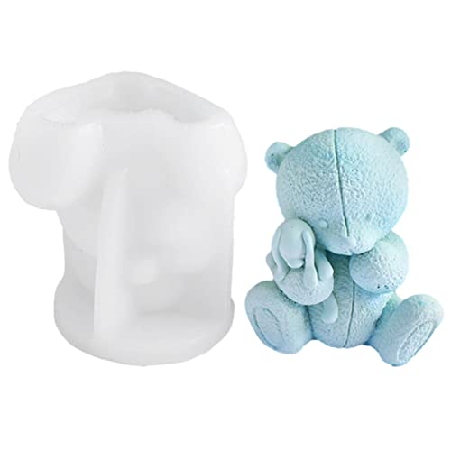 Teddybärform Silikon | 3D Bärenform Bärenkerzenform | Bärenformen zur Kerzenherstellung Bärenseifenherstellungsformen Silikonform für Kerzen Heimdekoration von Pomrone