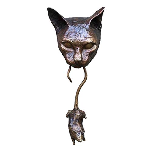 Pomrone Türklopfer Skulptur,Katze Und Maus Deko Türglocke,Wandbehang Schild,Skulptur Haustür Dekor Handgefertigte Türknäufe Wandskulpturen Für Katzenliebhaber,Ornament Home Decor Garden Decor von Pomrone