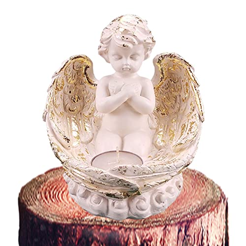 Praying Angel Statue Teelicht Kerzenhalter Home Resin Figur Skulptur Hochzeit Weihnachten Kirche Taufe Engel Sammlung Figur von Pomrone