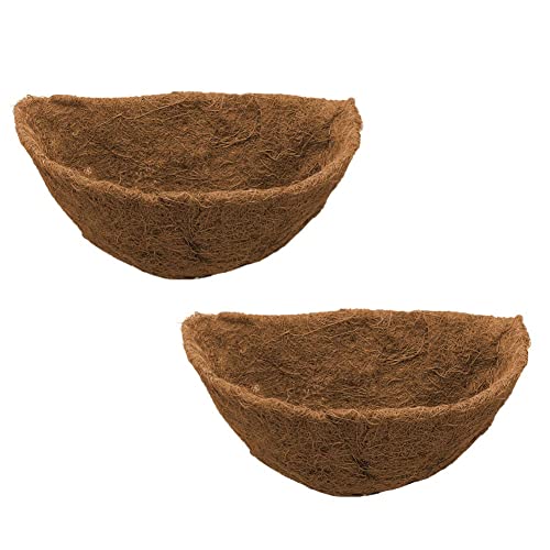 2 Stück 25cm Kokosfaser Einlagen für Hängemapeln Halbrunde, Natural Coco Fiber Hanging Basket Liners, Pflanzeinlage Kokos, Ersatzeinlage Hanging Basket Kokosmatte für Blumentöpfe Garten Veranda Balkon von Pomurom