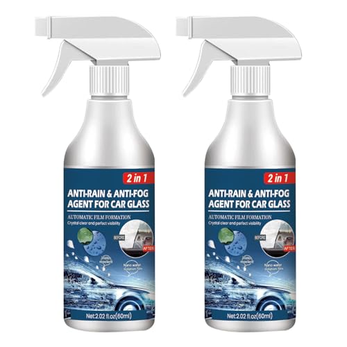 60ML Anti Fog Rain Spray - 1/2/3/5 Stück Mehrzweck Anti Beschlag und Regen Spray für Autofenster, Windschutzscheibe, Spiegel, Schwimmbrille, Autoglas, Antibeschlagspray Auto Antibeschlag Spray von Pomurom