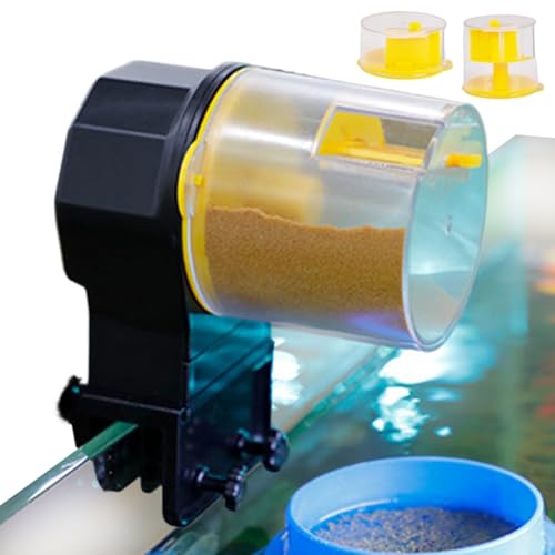 Automatischer Fischfutterautomat | Batteriebetriebener Futterspender - Automatische Futterautomaten,Für Aquarium Teich Urlaub Wochenende Haustiere Betta Schildkröte von Pomurom