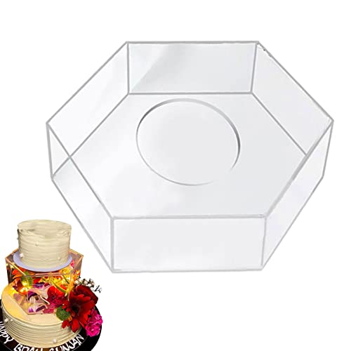 Befüllbarer Tortenständer aus Acryl Klarer, Kuchentrenner Tortentrenner Acryl zur Erhöhung Kuchen, Decorative Cake Display Box DIY Herzstück für Babyparty Hochzeits Geburtstagsfeier, Backzubehör von Pomurom