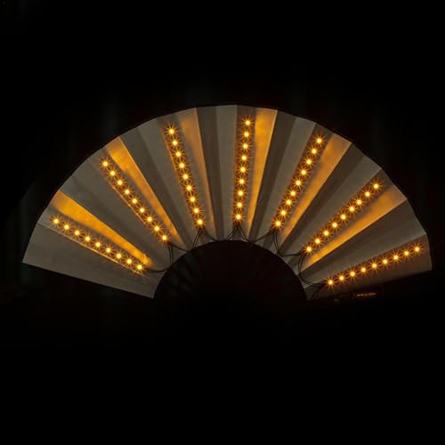 Faltbarer R-ave Fächer mit Licht, LED Faltventilator Batteriebetriebener Handfächer für Herren Damen, Beleuchteter Handfächer für Raves Karneval Bar, Bühnenfächer Show-Fächer Tanz-Fan Festival Zubehör Faltbarer R-ave Fächer mit Licht, LED Faltventilator Batteriebetriebener Handfächer für Herren Damen, Beleuchteter Handfächer für Raves Karneval Bar, Bühnenfächer Show-Fächer Tanz-Fan Festival Zubehör von Pomurom