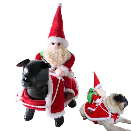 Hunde-Weihnachtsmann-Kleidung – Winter-Weihnachtsmann-Hundekostüm, Haustierzubehör für Park, Outdoor, Rasen, Zuhause, Zimmer, Spaziergänge, Geburtstagsparty, Garten, Erntedankfest, Hinterhof, Wohnung von Pomurom