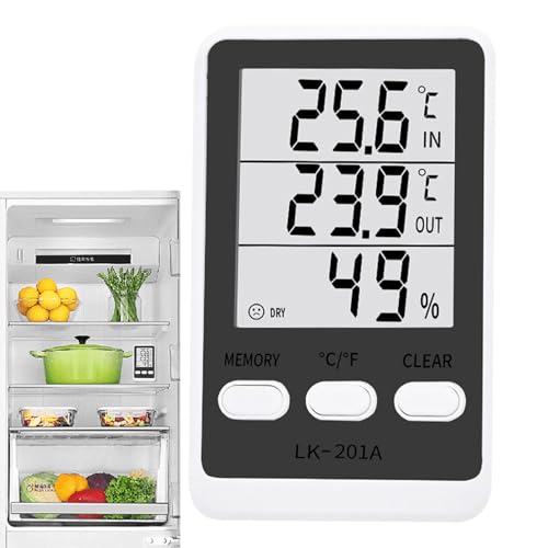 Kühlschrank Temperaturanzeige,Outdoor Thermometer Hygrometer für Außenbereich | Wasserdichtes Hygrometer für Kühlschrank Weinkühler Gefrierschrank Küchengerät Lebensmittellager Kühlschrank Temperaturanzeige,Outdoor Thermometer Hygrometer für Außenbereich | Wasserdichtes Hygrometer für Kühlschrank Weinkühler Gefrierschrank Küchengerät Lebensmittellager von Pomurom