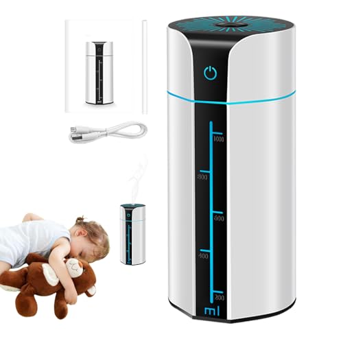 Luftbefeuchter für Schlafzimmer, leiser USB-Nebel-Luftreiniger, 7 Farben, LED, leiser Luftbefeuchter mit automatischer Abschaltung, für Schlafsaal, Studio, Schlafzimmer, Wohnzimmer, Kinderzimmer Luftbefeuchter für Schlafzimmer, leiser USB-Nebel-Luftreiniger, 7 Farben, LED, leiser Luftbefeuchter mit automatischer Abschaltung, für Schlafsaal, Studio, Schlafzimmer, Wohnzimmer, Kinderzimmer von Pomurom